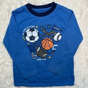Kids Headquarters Shirt Long Sleeved Sports Blue Size 5